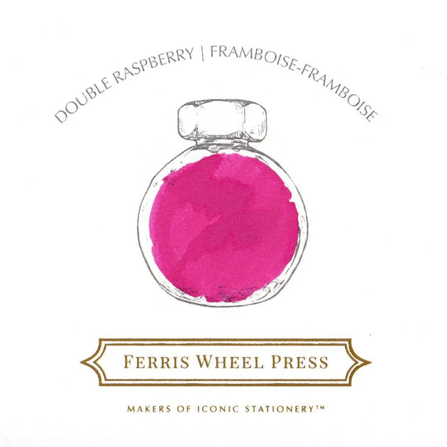 Ferris Wheel Press Double Raspberry 38ml Ink colour swatch - Paper Kooka Stationery Australia