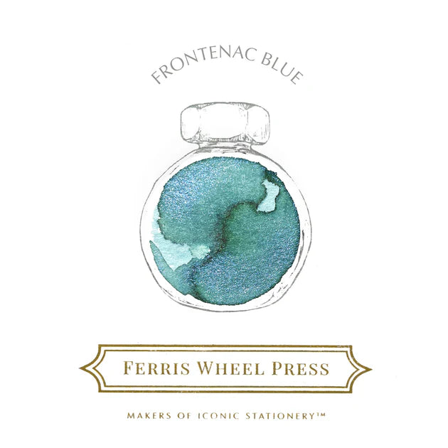 Ferris Wheel Press Frontenac Blue 38ml Ink colour sample - Paper Kooka Stationery Australia