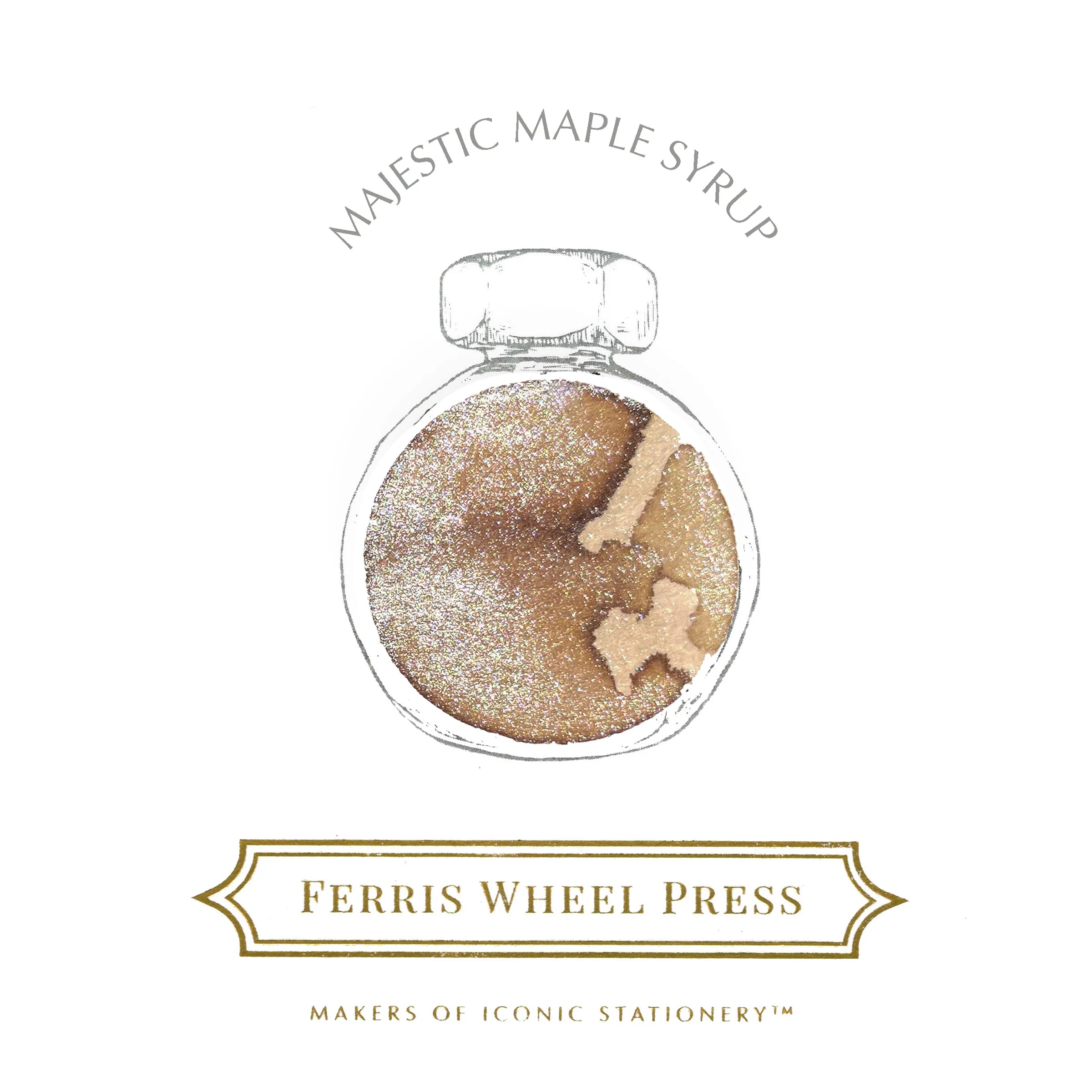 Ferris Wheel Press Fountain Pen Ink - Majestic Maple Syrup- colour swatch - Paper Kooka Australia