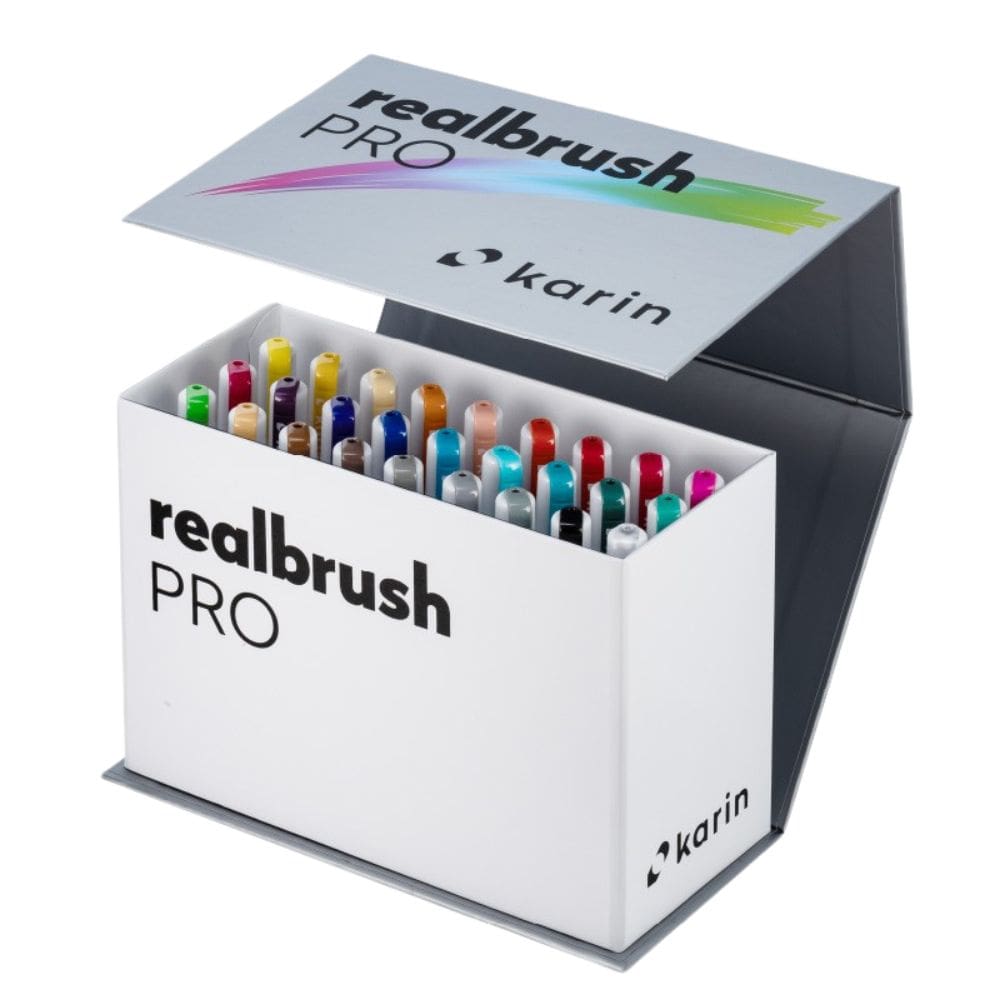 Karin Markers Realbrush PRO Mini Box with 27 brush pens - Paper Kooka Stationery Australia