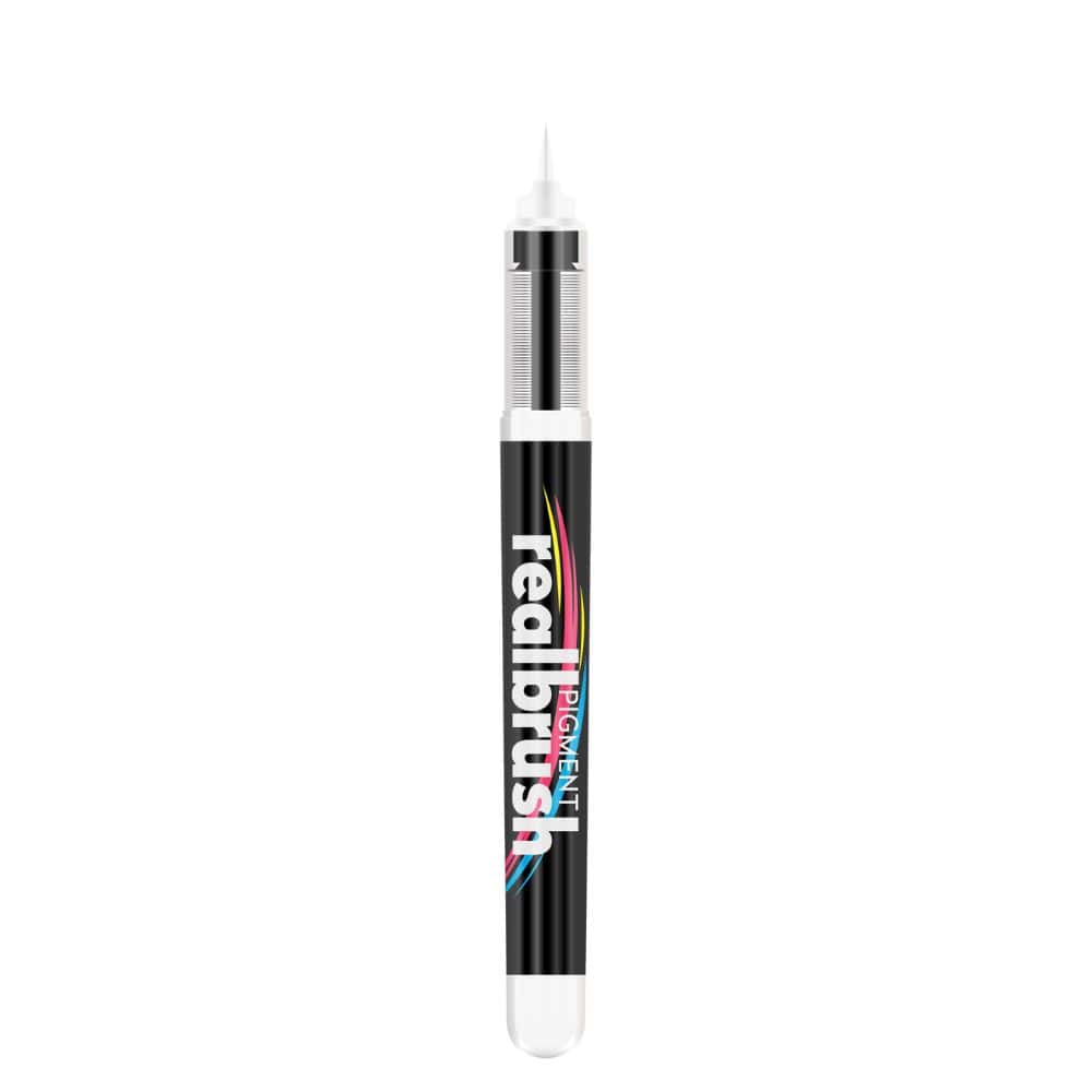 White Brush Pen from the new Karin Markers Realbrush PIGMENT collection - Paper Kooka Stationery Australia