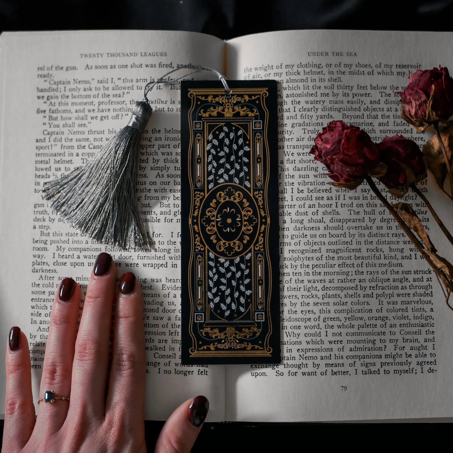 Literati Bookmark in Black by The Quirky Cup Collective - Paper Kooka Stationery Shop Australia