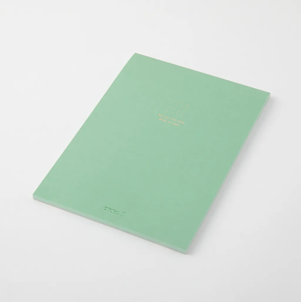 Midori A5 Green Dotted Notepad angle view - Paper Kooka Australia