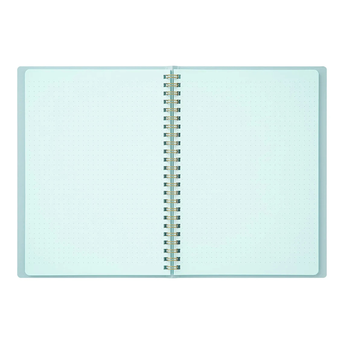 Midori Blue A5 Ring Dotted Notebook open flat - Paper Kooka Australia