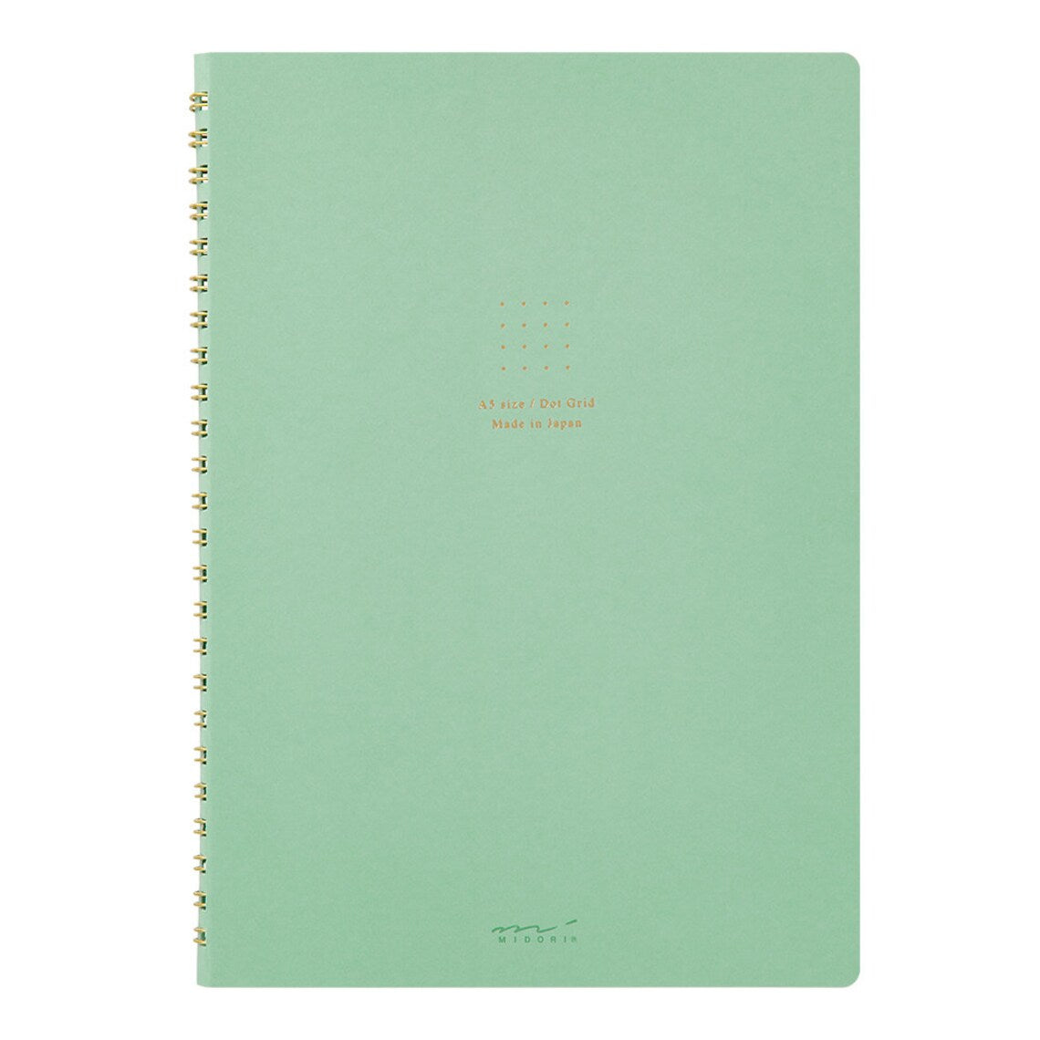 Midori Green A5 Ring Dotted Notebook cover - Paper Kooka Australia