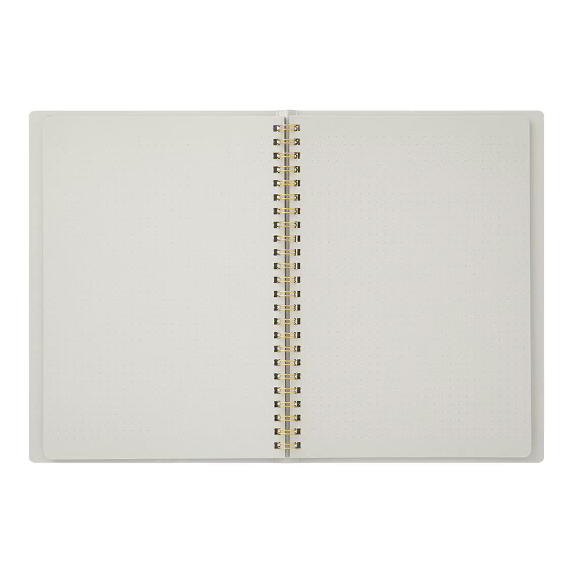 Midori Grey A5 Ring Dotted Notebook open flat- Paper Kooka Australia