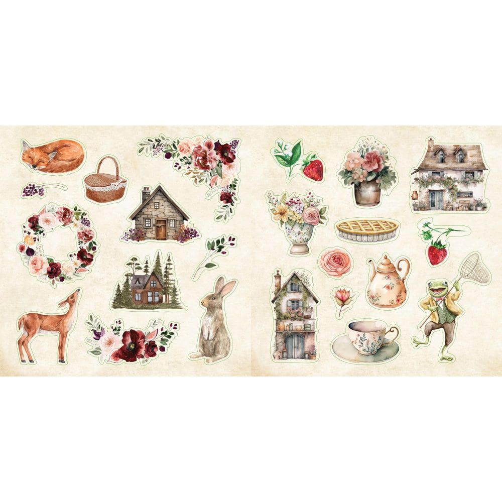 Peter Pauper Press Cottagecore Sticker Book with forest animals cottage and flowers stickers- Paper Kooka Australia