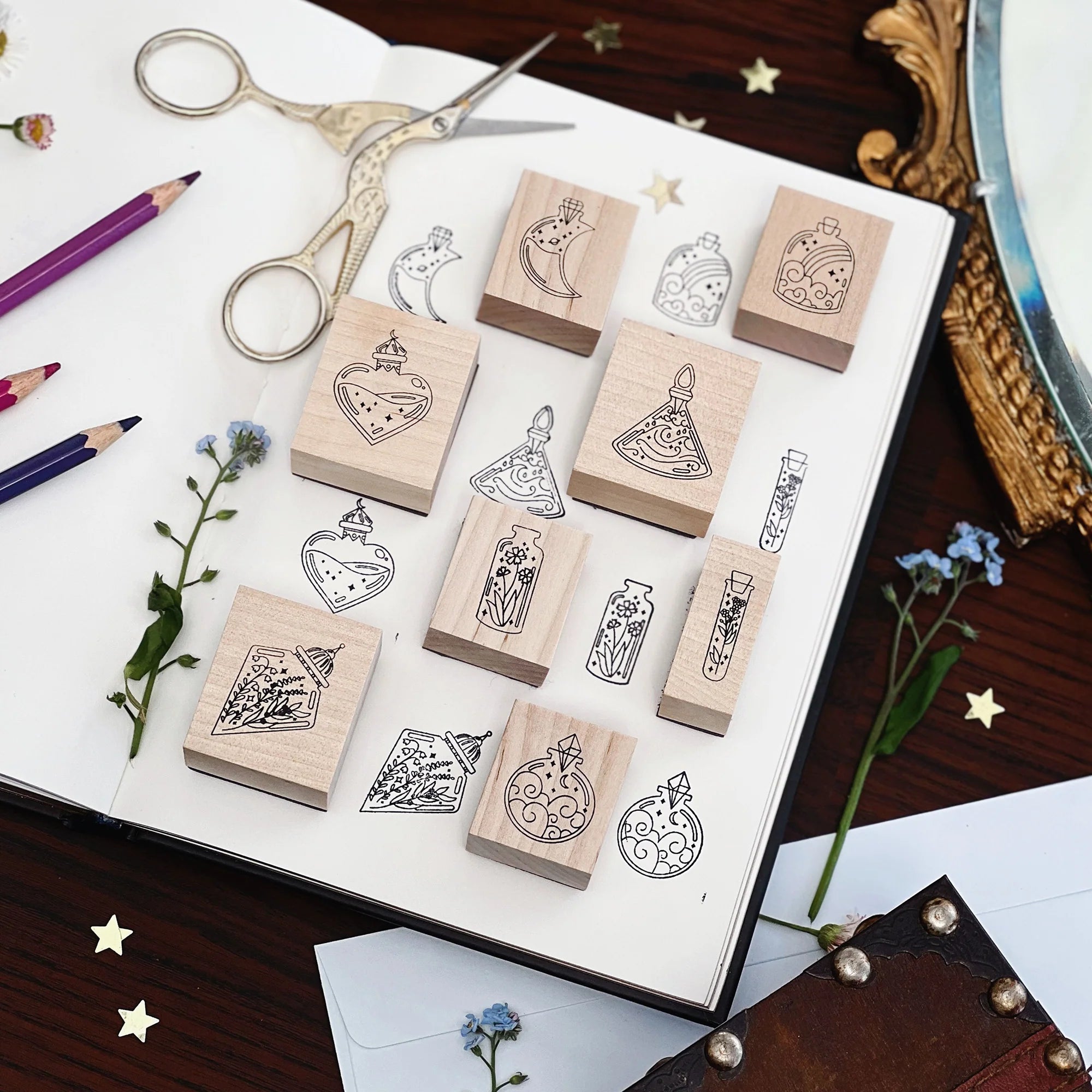 Potions Stamp Set by The Quirky Cup Collective - Paper Kooka Stationery Shop Australia