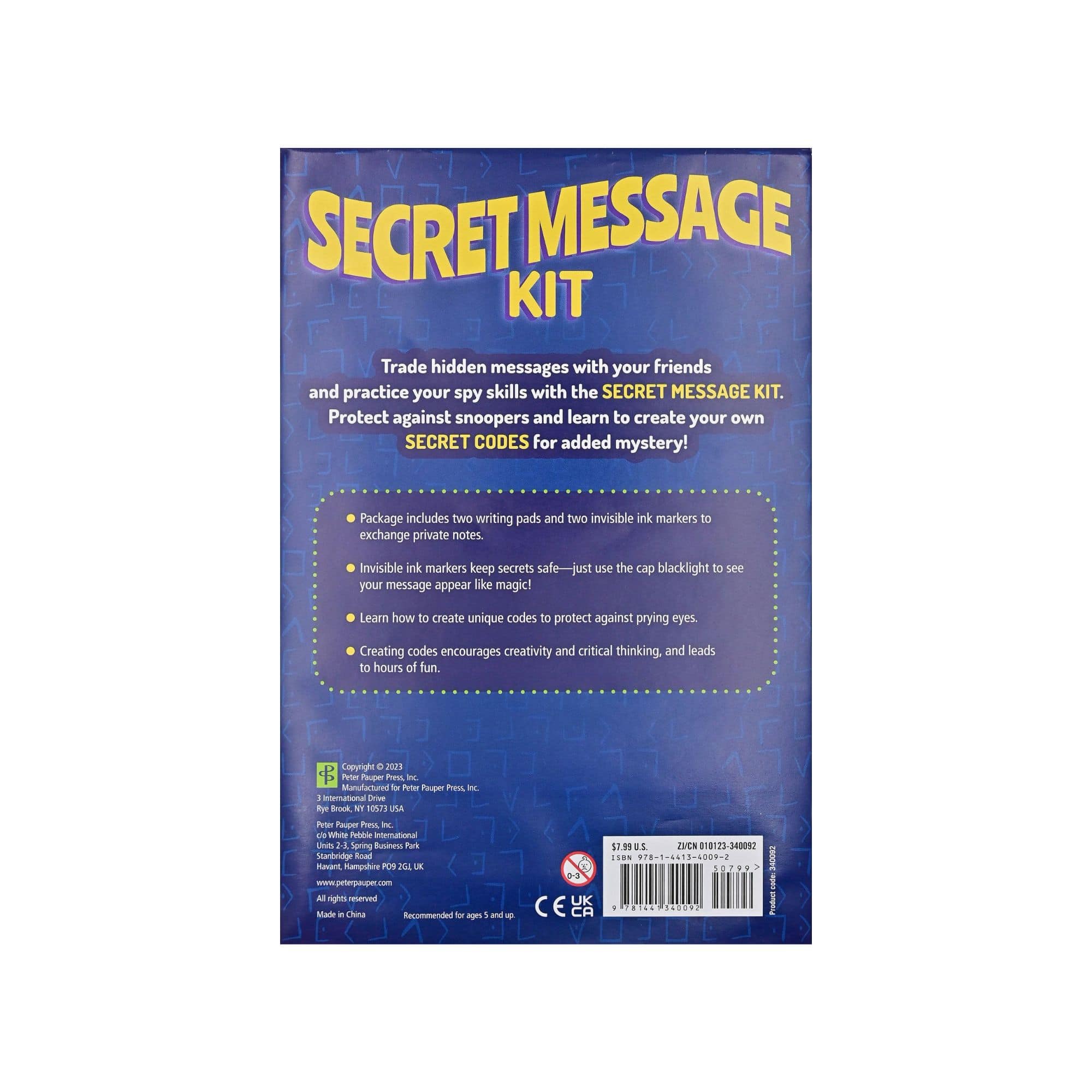 Peter Pauper Press Secret Message Kit for creating secret code messages - Paper Kooka Australia