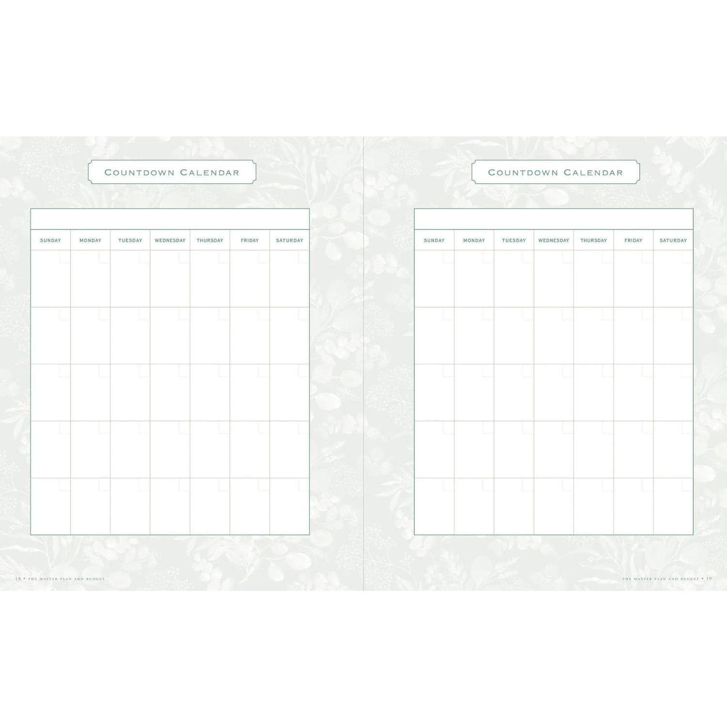 Ultimate Wedding Planner & Organizer countdown calendar pages - Paper Kooka Australia