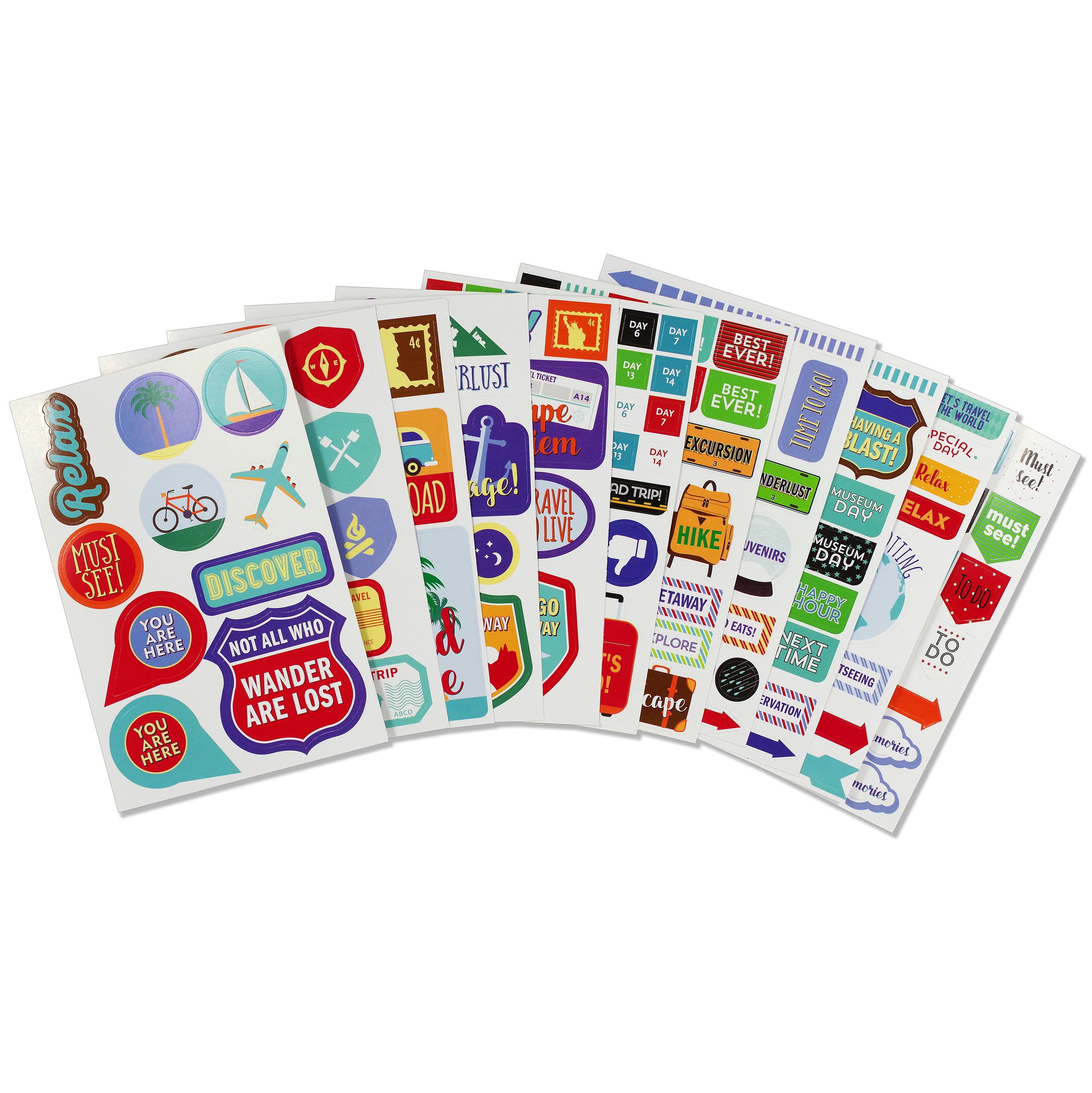 Travel Planner Stickers - 12 sheets - Paper Kooka