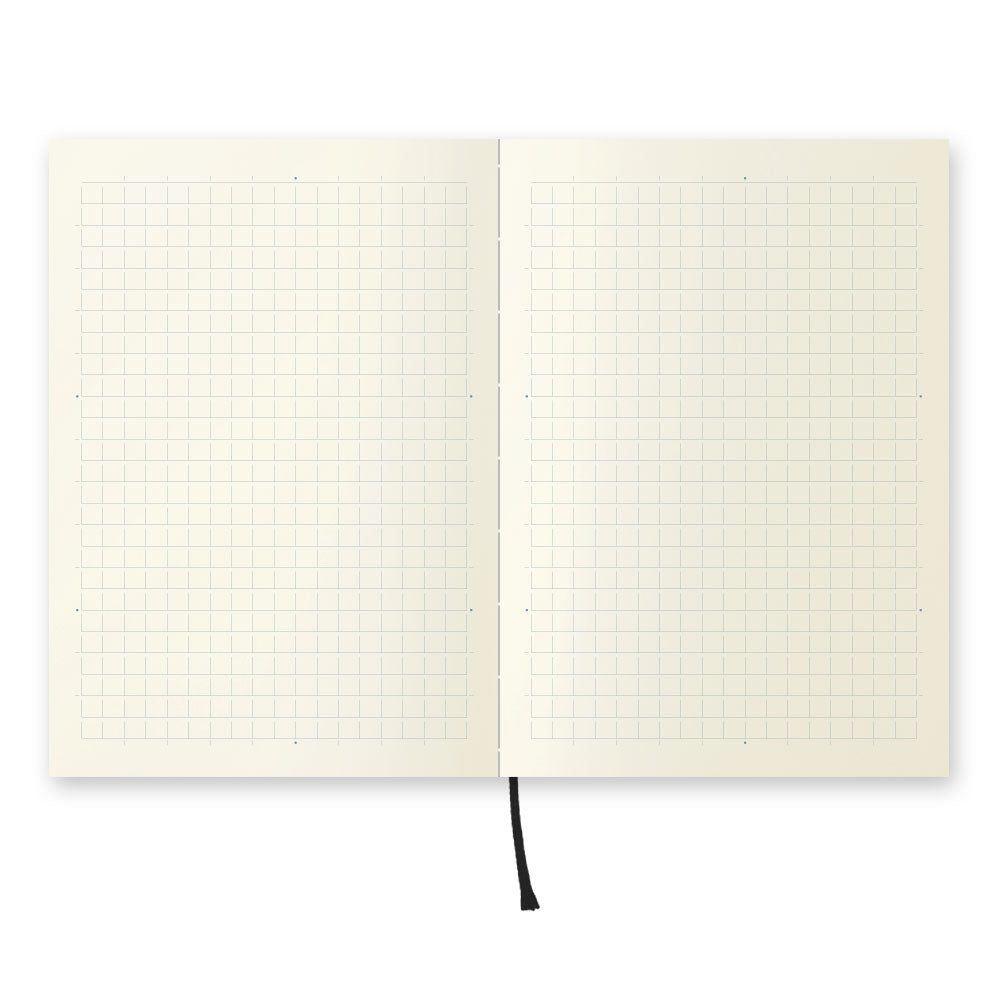 Midori MD Ag Grid Notebook open - Paper Kooka
