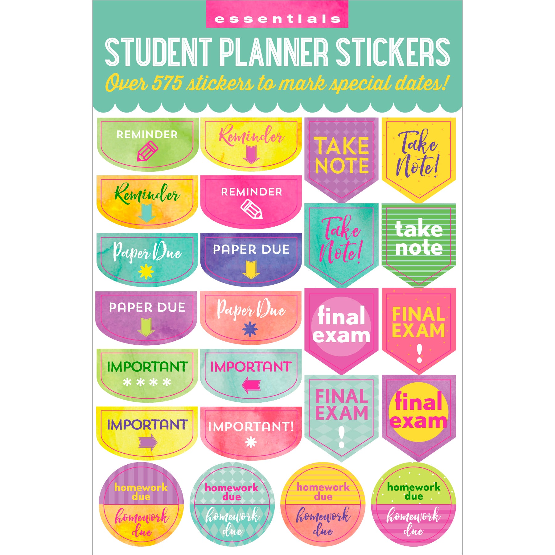 Student Planner Stickers - 12 sheets - Paper Kooka