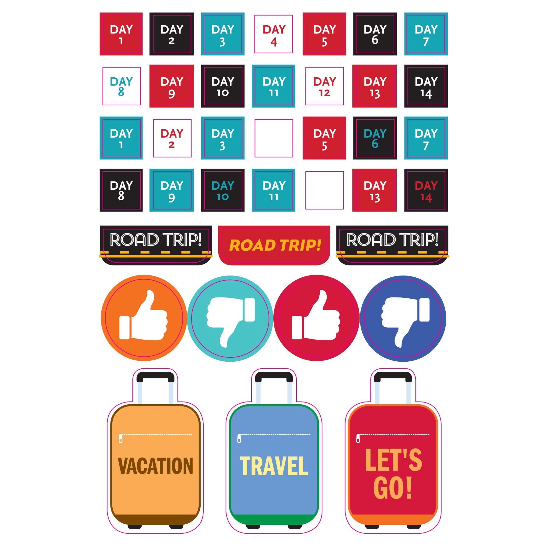 Travel Planner Stickers - 12 sheets - Paper Kooka