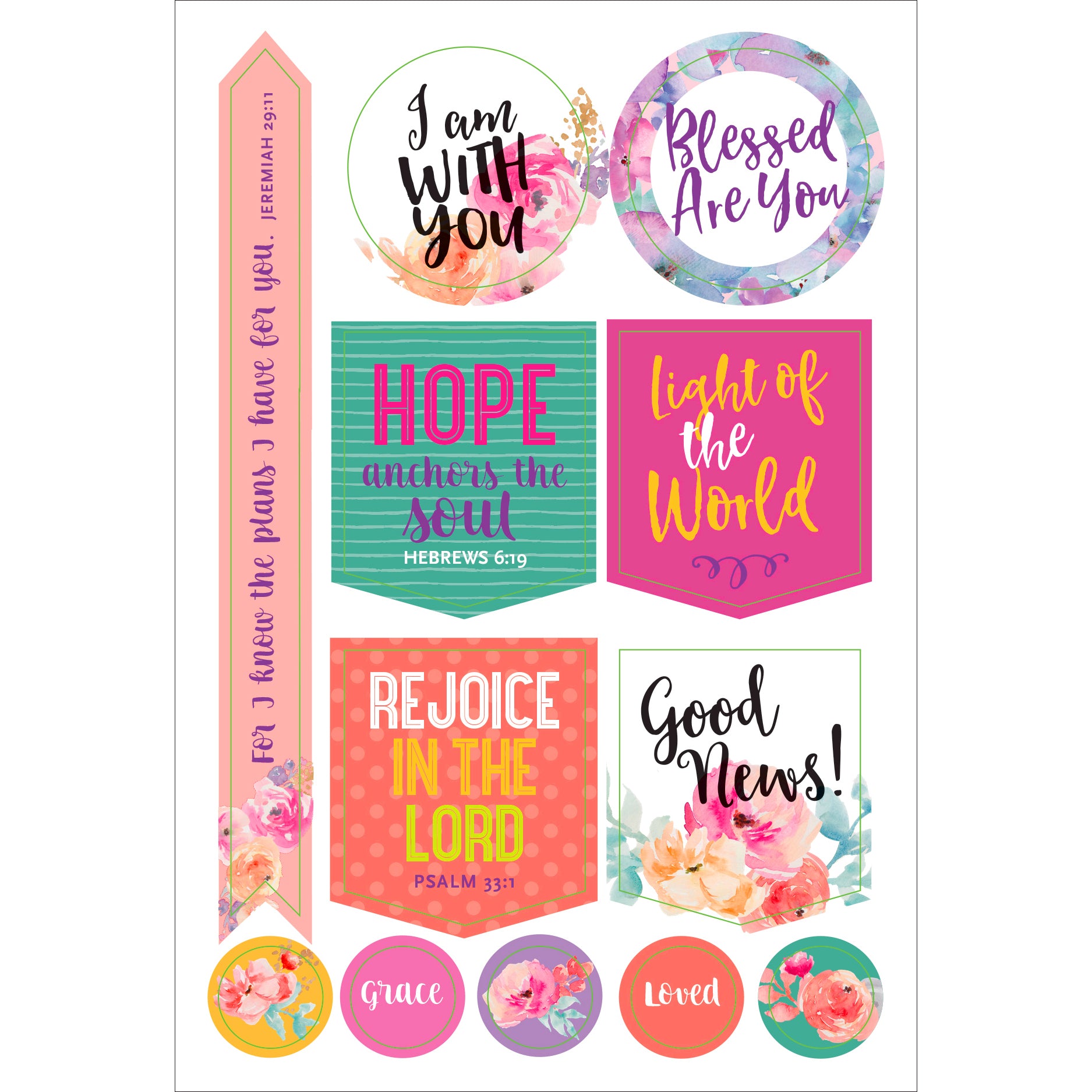Faith Planner Stickers - 12 sheets - Paper Kooka