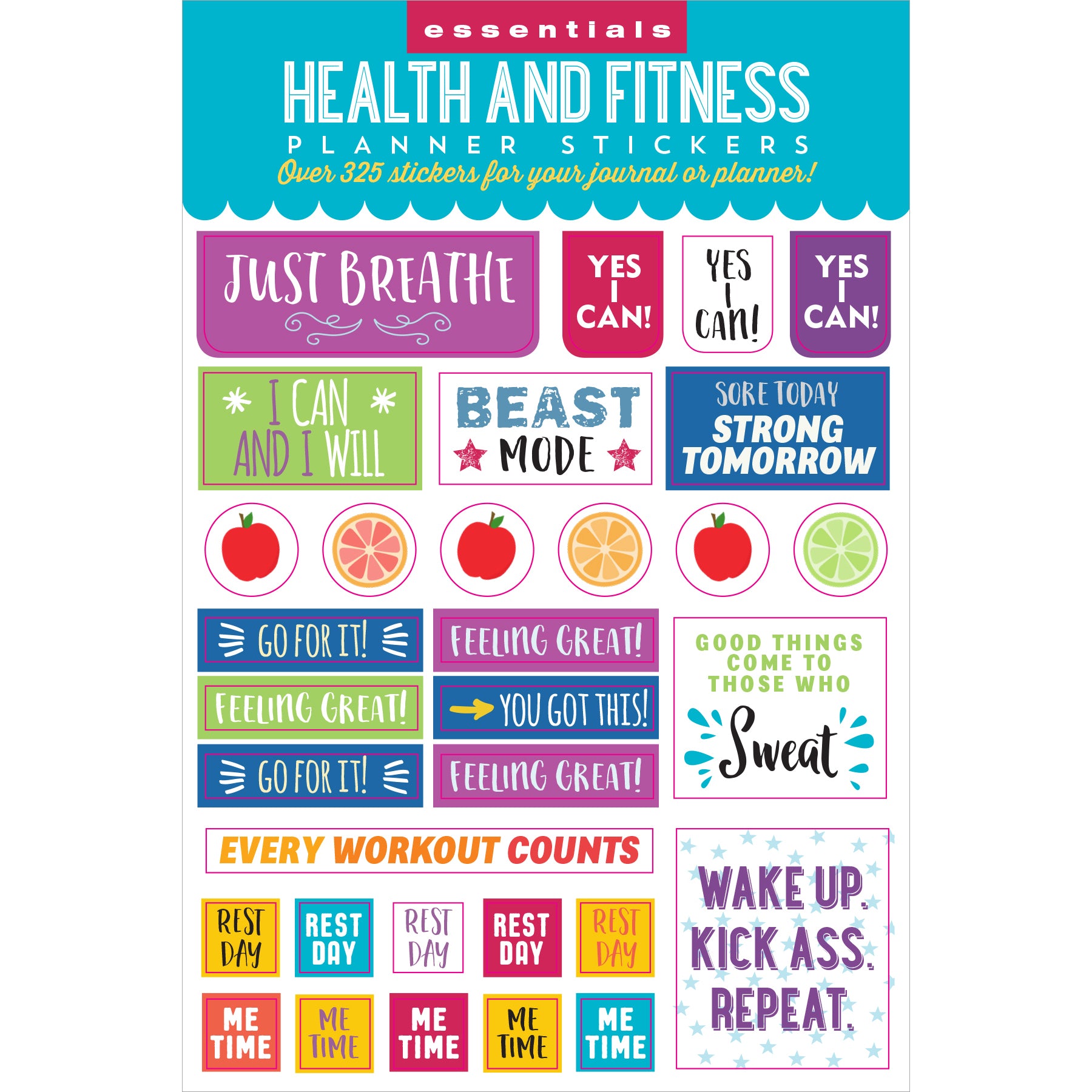 Health and Fitness Planner Stickers - 12 sheets - Paper Kooka