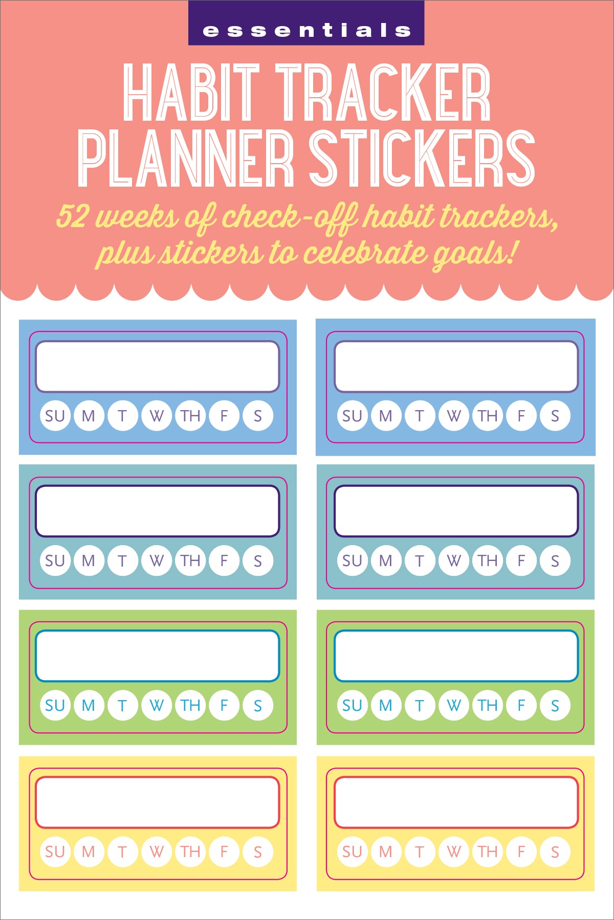 Habit Tracker Planner Stickers - 12 sheets - Paper Kooka
