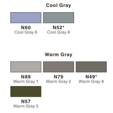 Dual Brush Pen - grey range - SINGLE PENS - Paper Kooka