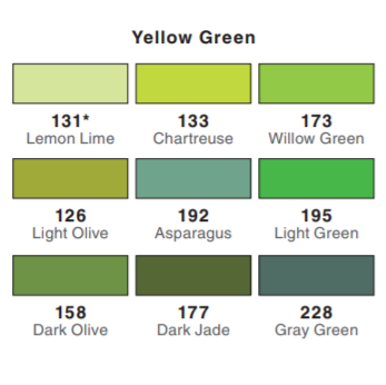 Dual Brush Pen - yellow green range - SINGLE PENS - Paper Kooka