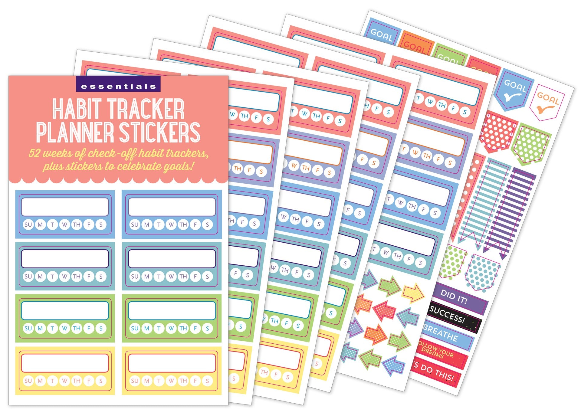 Habit Tracker Planner Stickers - 12 sheets - Paper Kooka
