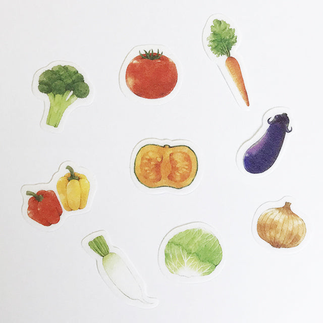 Papier Platz x Moriyue - Vegetables Flake Stickers - Paper Kooka