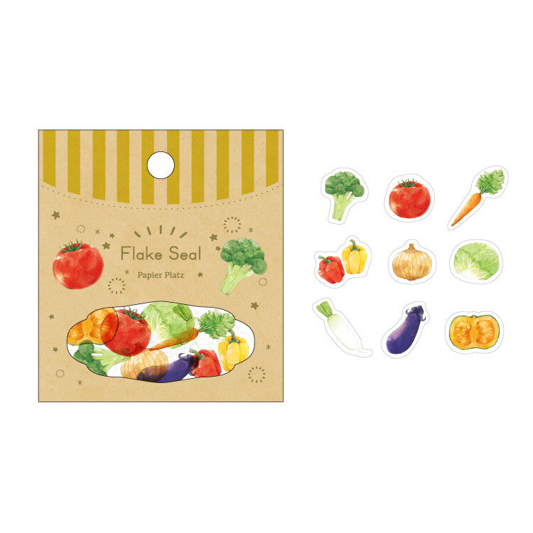 Papier Platz x Moriyue - Vegetables Flake Stickers - Paper Kooka