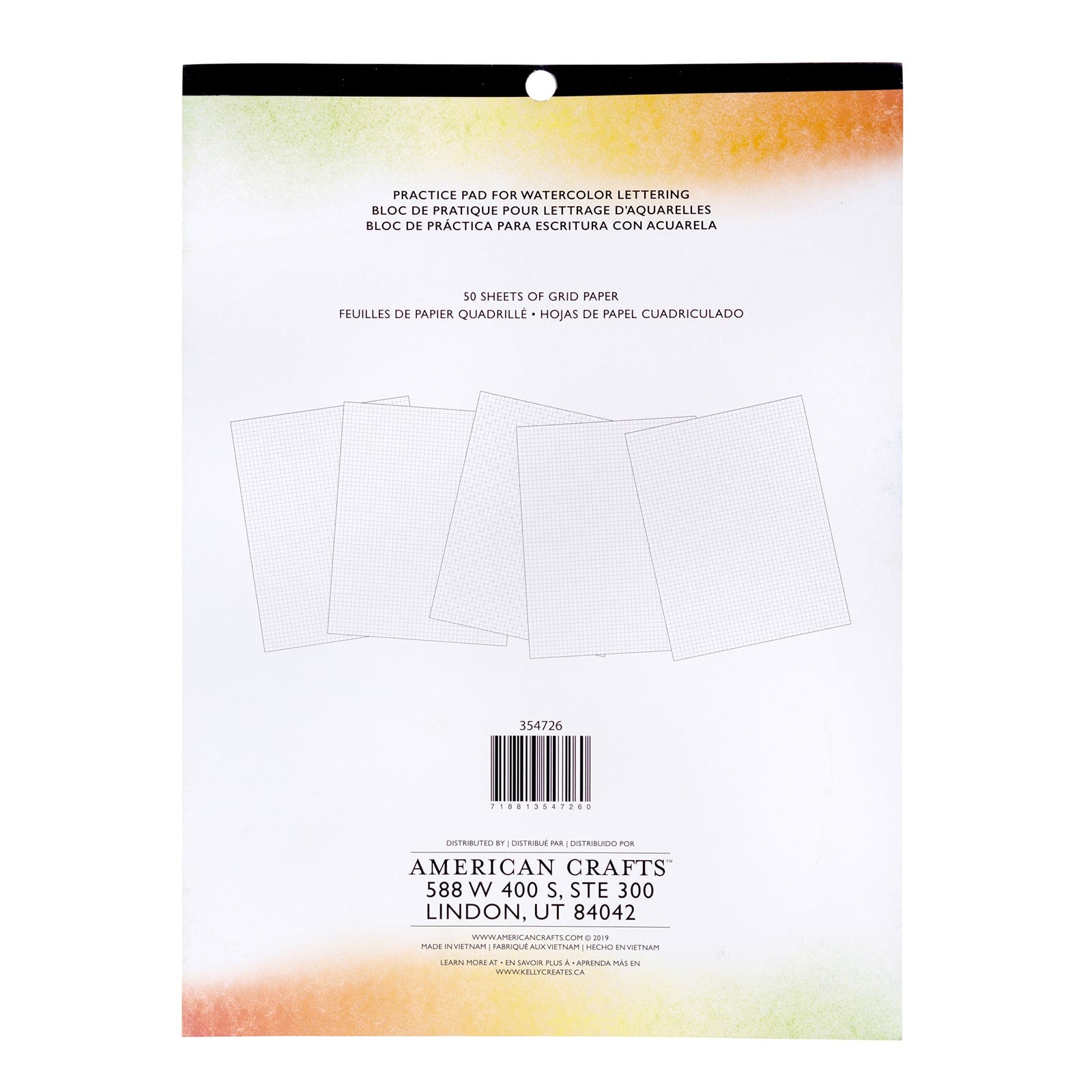 Watercolour Brush Lettering - Grid Practice Pad - Paper Kooka
