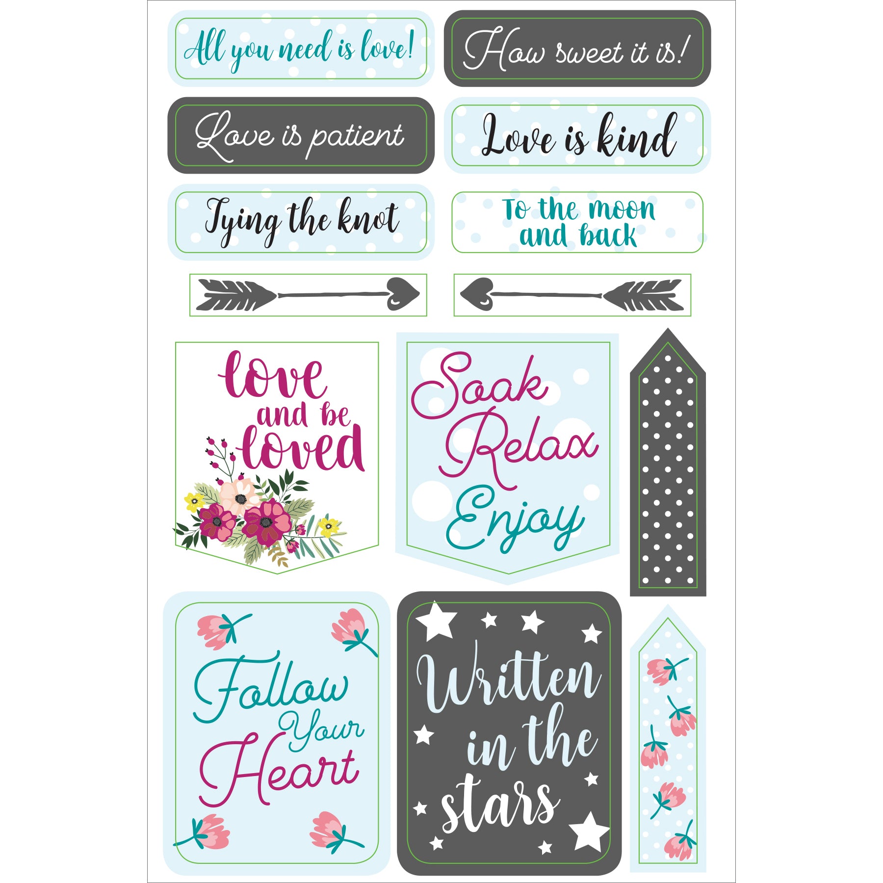 Wedding Planner Stickers - 12 sheets - Paper Kooka