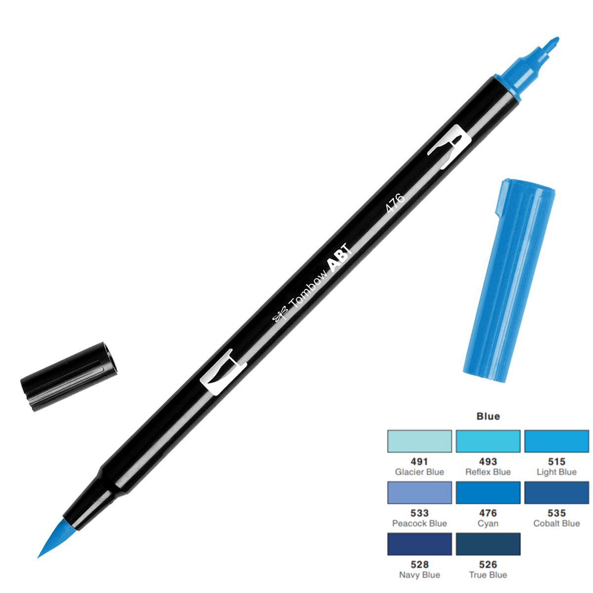 Dual Brush Pen - blue range - SINGLE PENS - Paper Kooka