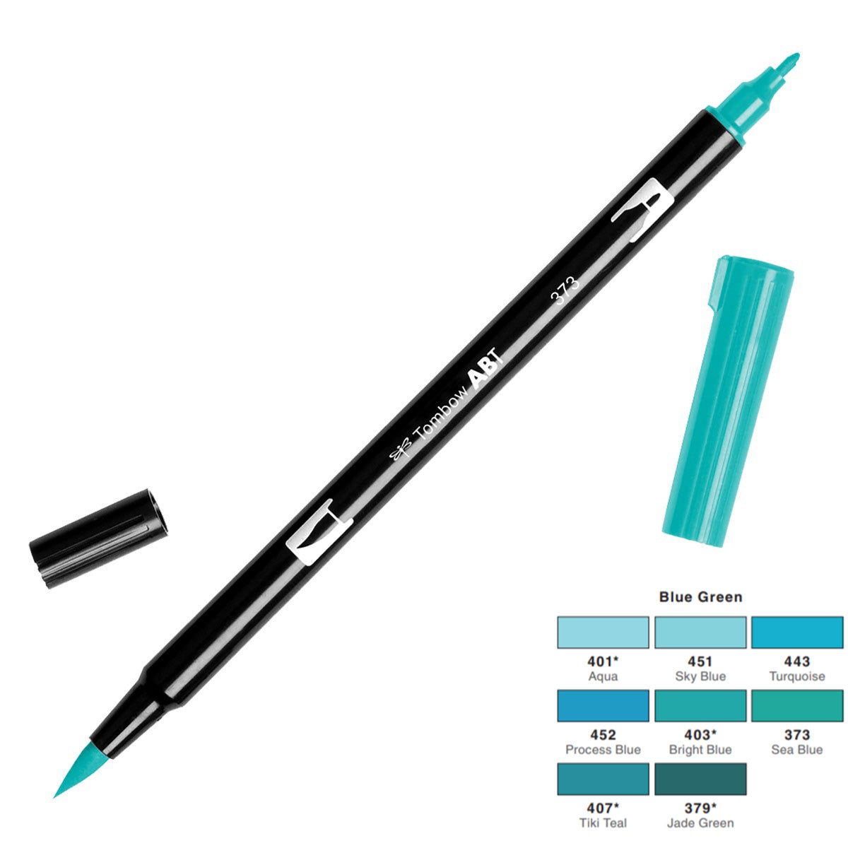 Dual Brush Pen - blue green range - SINGLE PENS - Paper Kooka