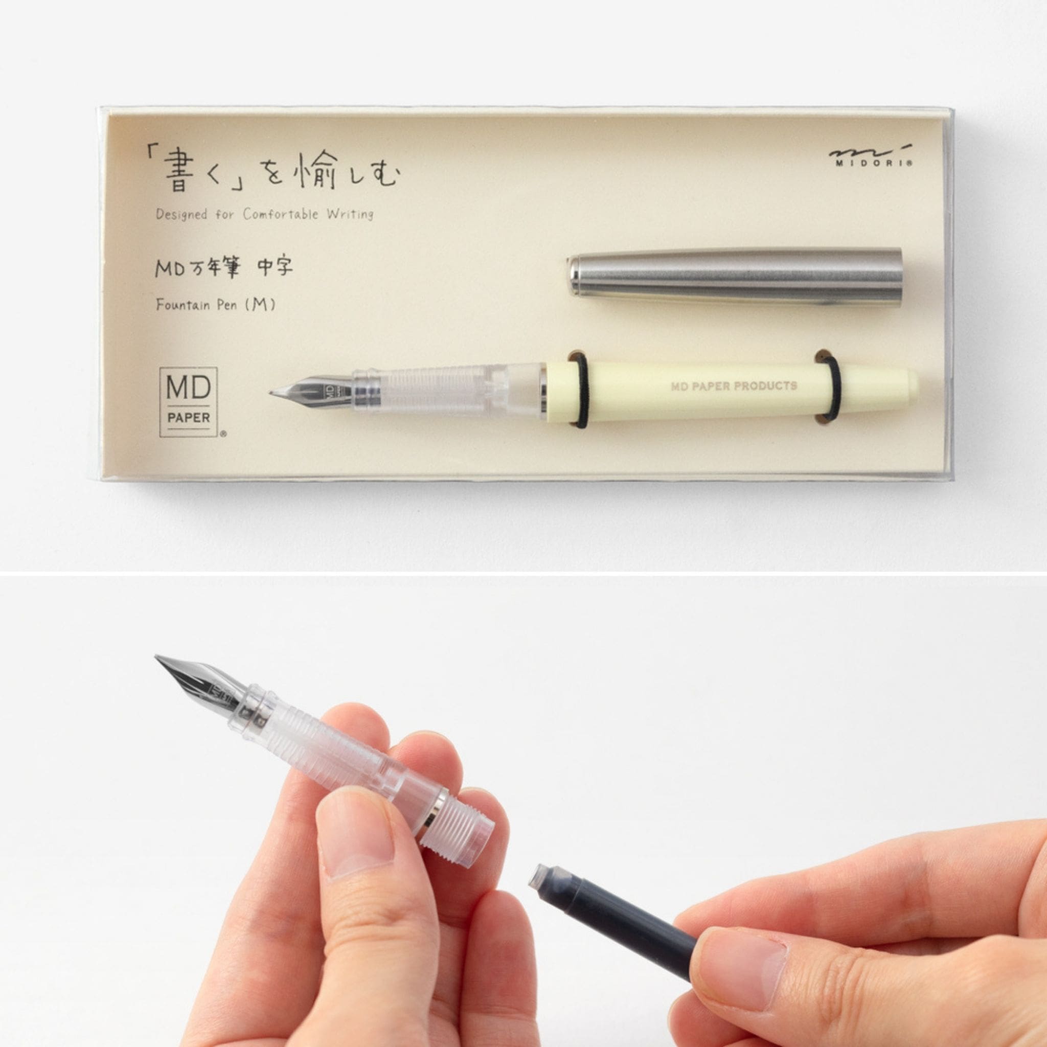 Midori Fountain Pen black Cartridge application - Paper Kooka