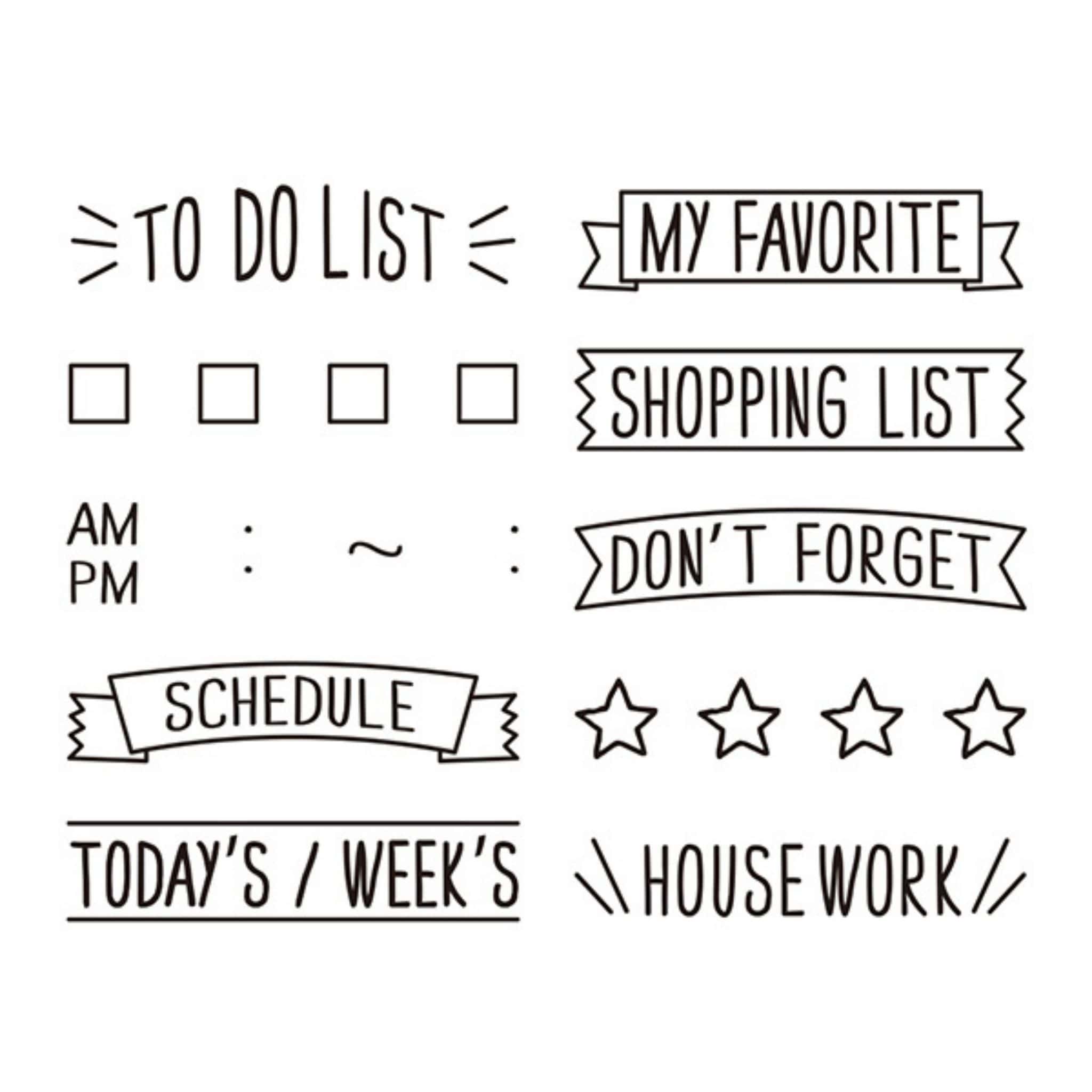 Midori List Rotating Stamp 10 designs - Paper Kooka