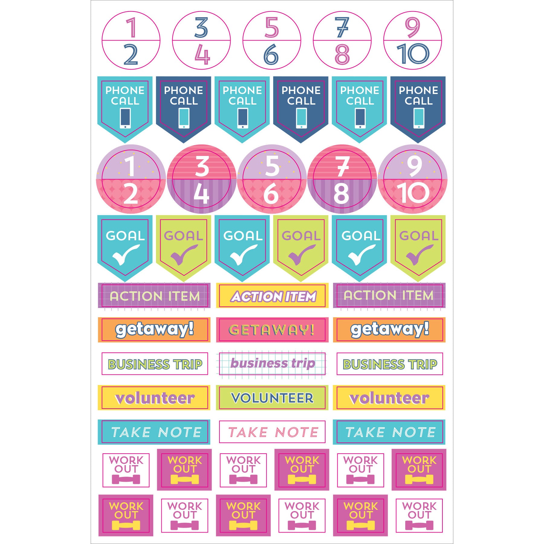 Weekly Planner Stickers - 12 sheets - Paper Kooka