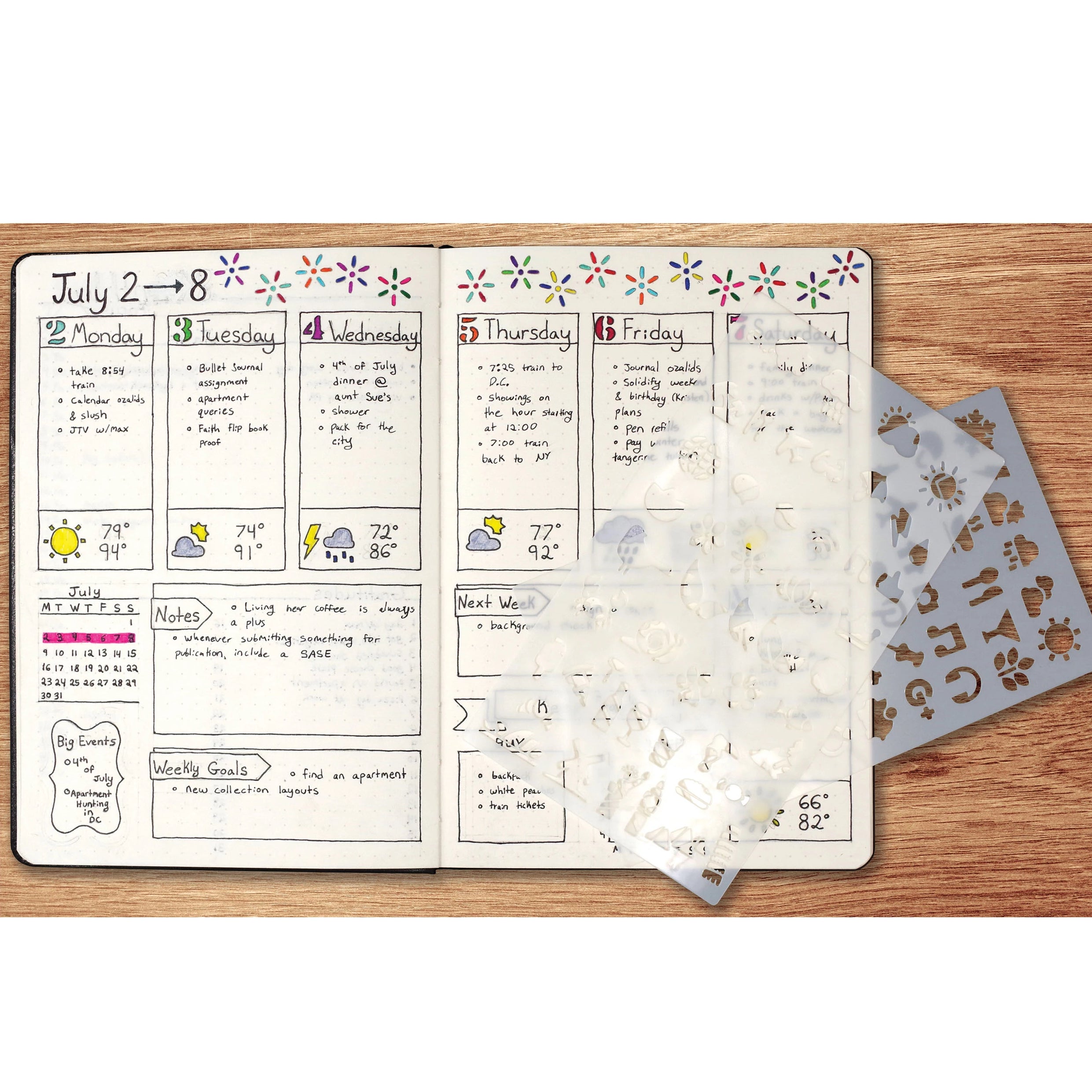 Dotted Journal Stencil Set - Paper Kooka