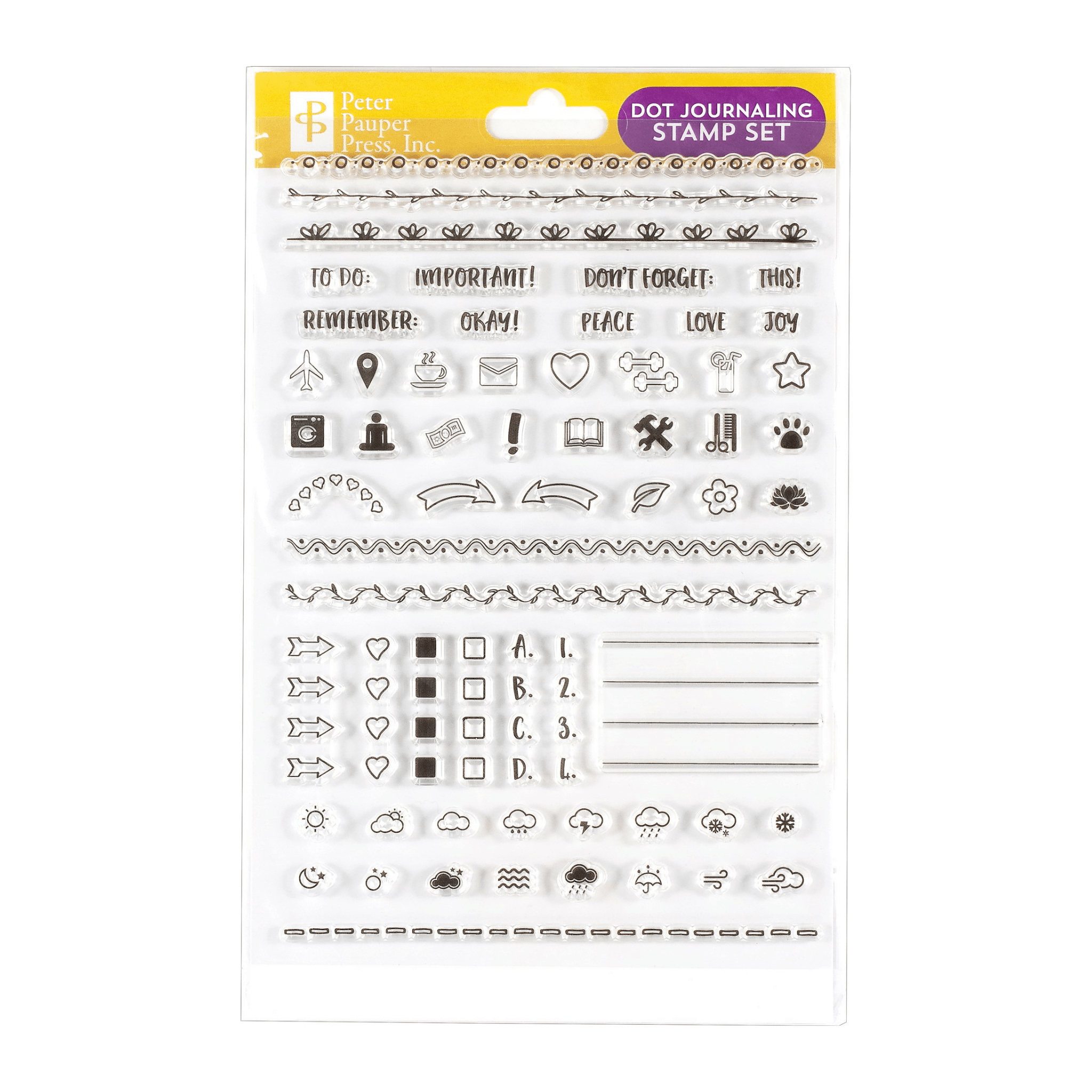 Dot Journaling Clear Stamp Set - Paper Kooka