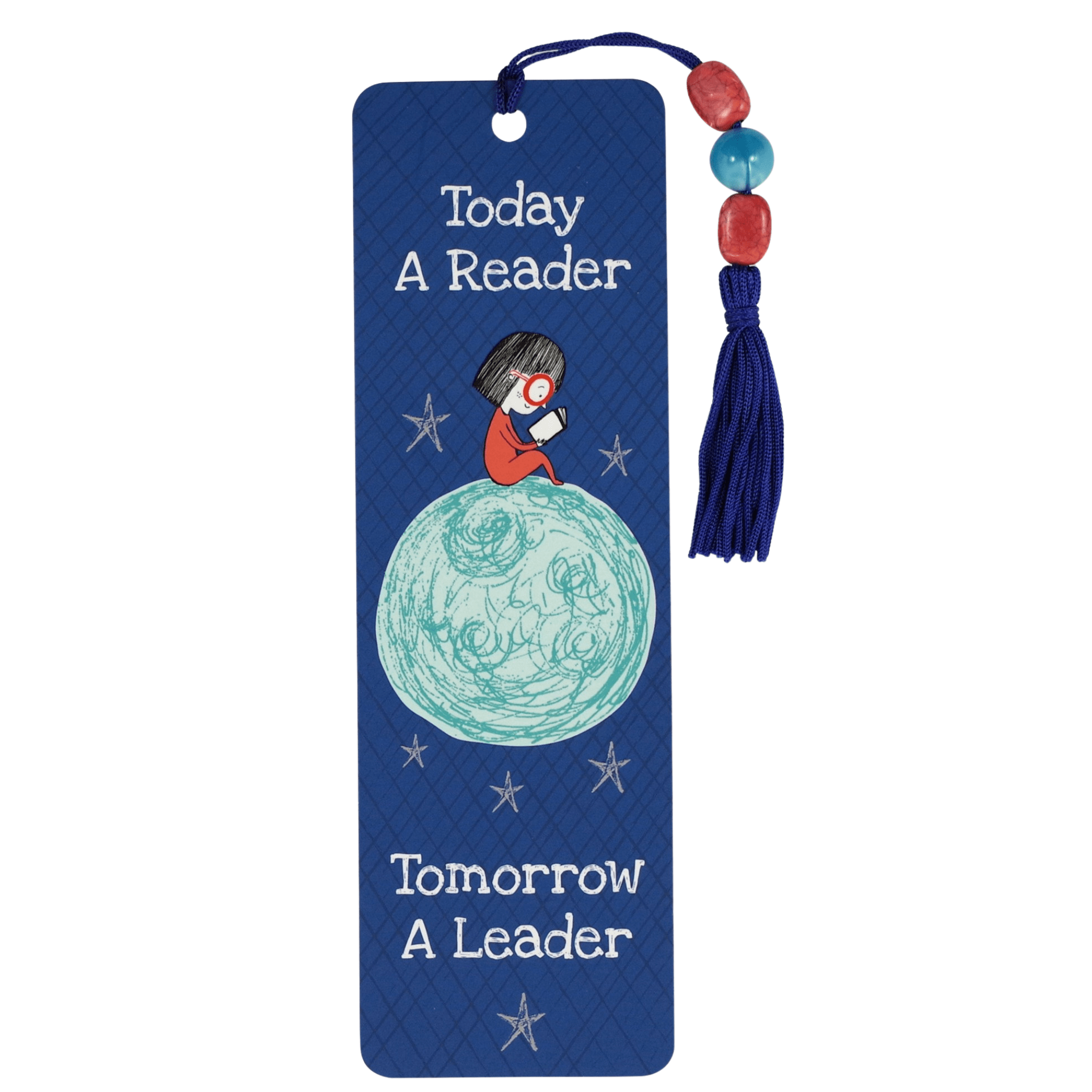 Beaded Bookmark - Today a Reader, Tomorrow a Leader - Paper Kooka