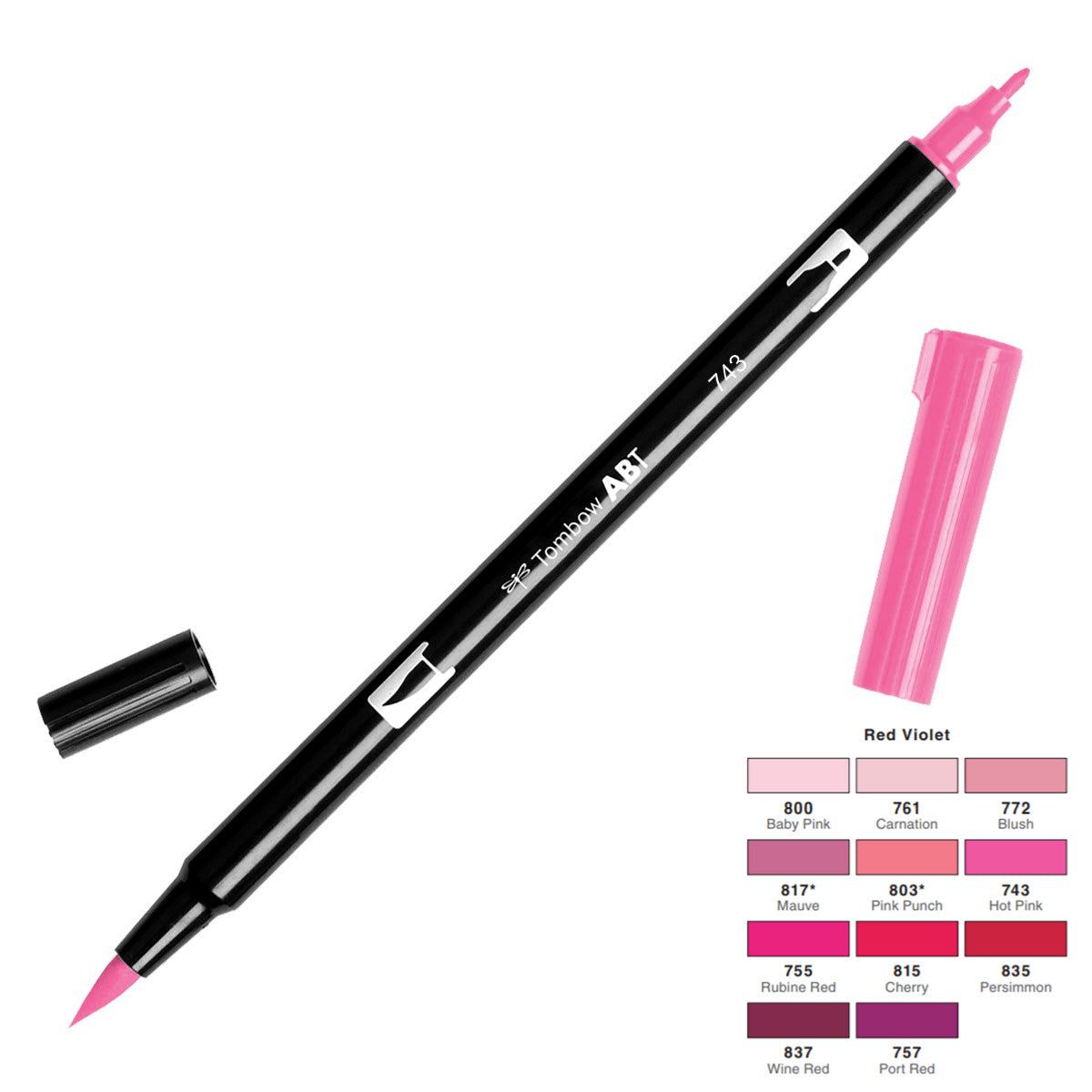 Dual Brush Pen - red violet range - SINGLE PENS - Paper Kooka