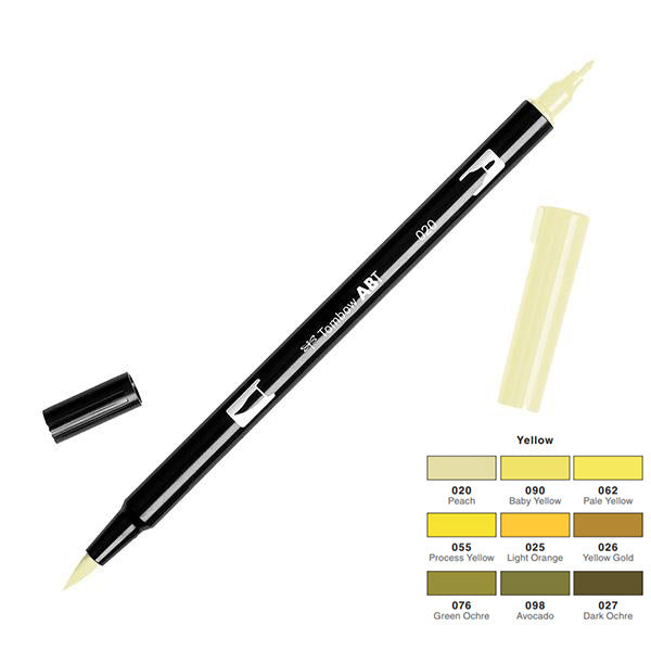 Dual Brush Pen - yellow range - SINGLE PENS - Paper Kooka