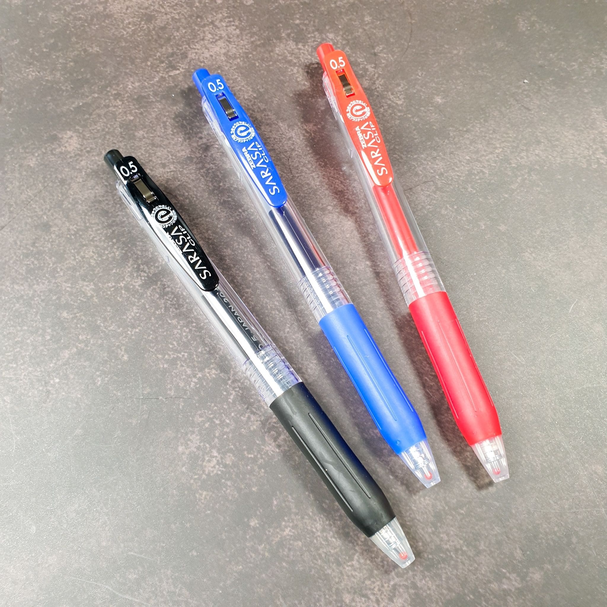 Sarasa Clip Gel Pens | Basic 3 Colour Set