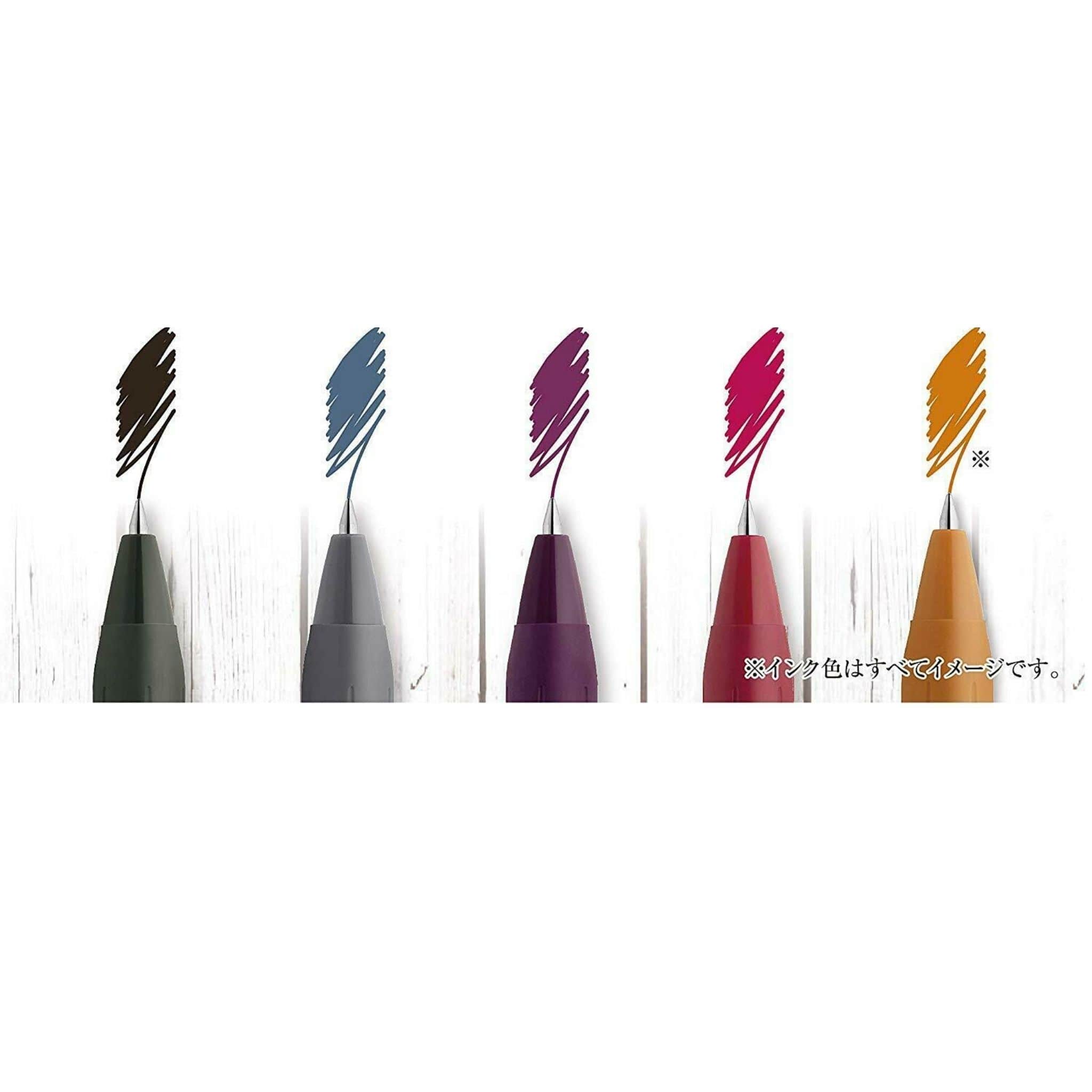 Zebra Sarasa Clip Vintage Set No 2 colour swatches - Paper Kooka