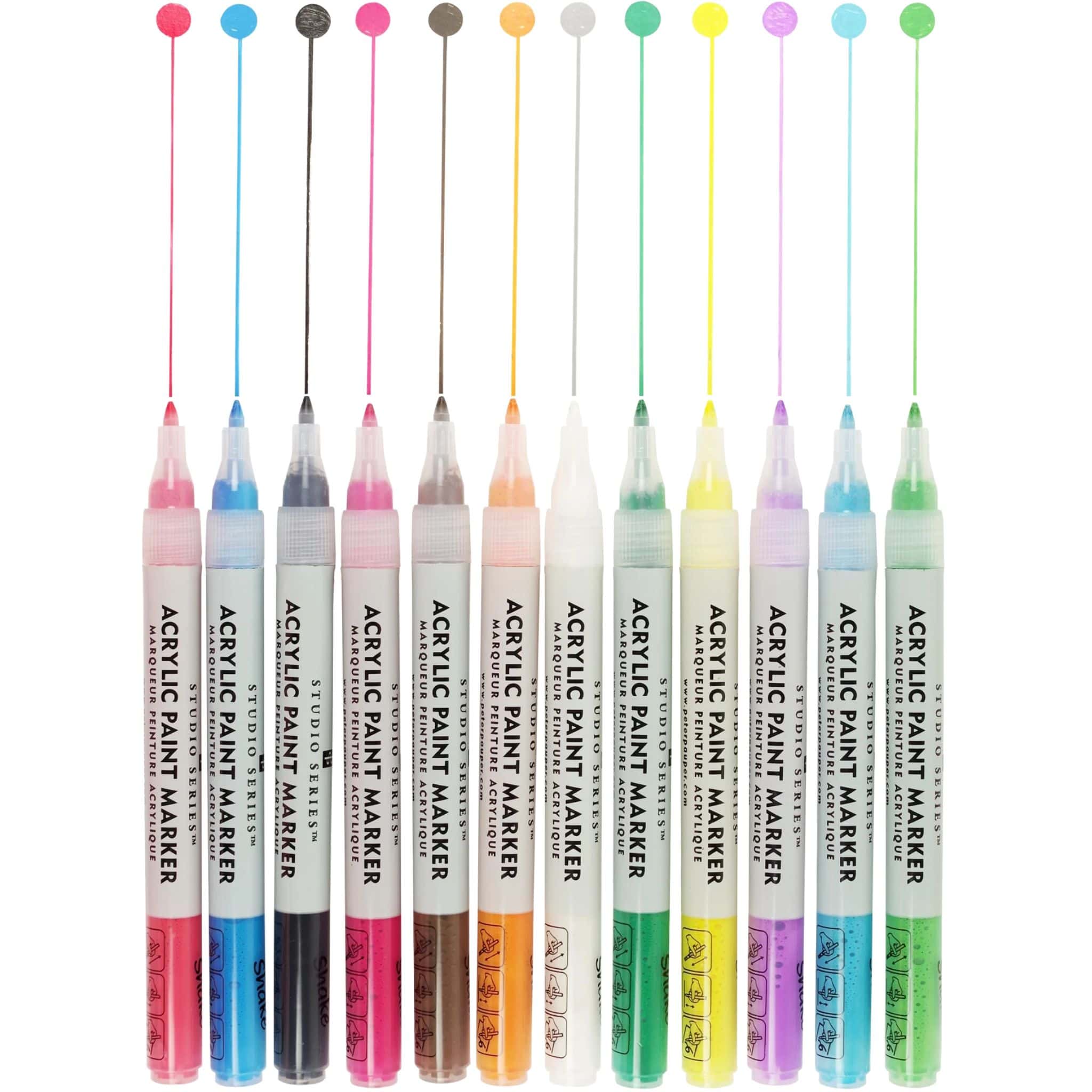 Peter Pauper Press Acrylic Paint Markers 12 colours - Paper Kooka Australia