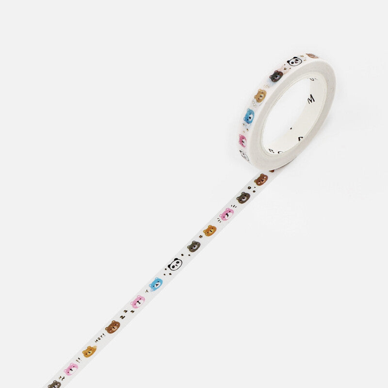 BGM Bear & Panda Bear thin washi tape - Paper Kooka