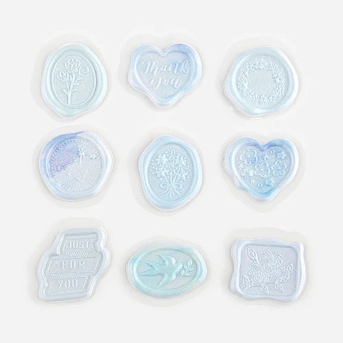 BGM Blue Irodori Sealing Seal Stickers 9 designs - Paper Kooka Australia
