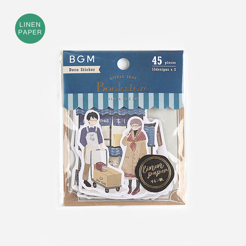 BGM Bookstore Linen Deco Stickers - Paper Kooka Australia