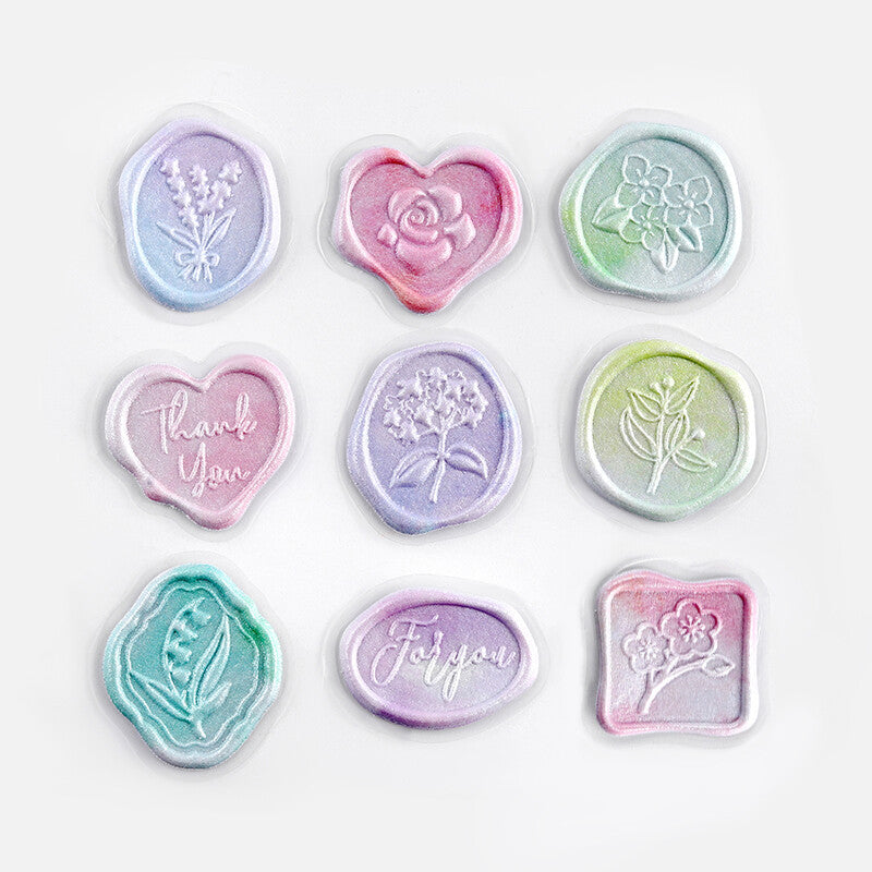 BGM Botanical Garden Sealing Seal Stickers 9 floral designs - Paper Kooka Australia