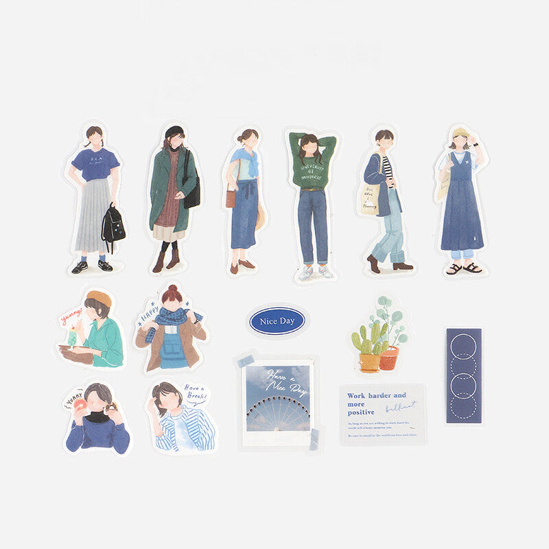 BGM Colour Coordinate Tracing Paper Stickers - Blue- 45 stickers - Paper Kooka Australia