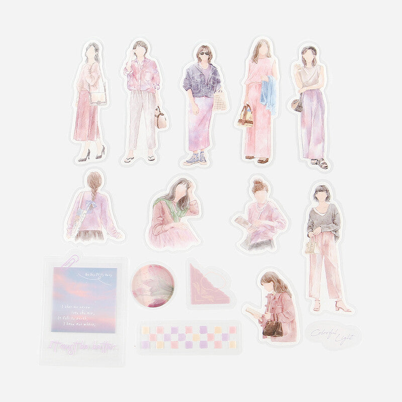 BGM Colour Coordinate Tracing Paper Stickers - Pink - 15 designs - Paper Kooka Australia