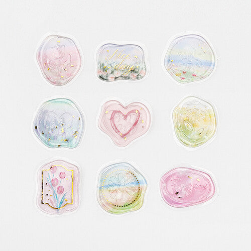BGM Dream Garden - Clear Sealing Seal Stickers 9 designs - Paper Kooka Australia