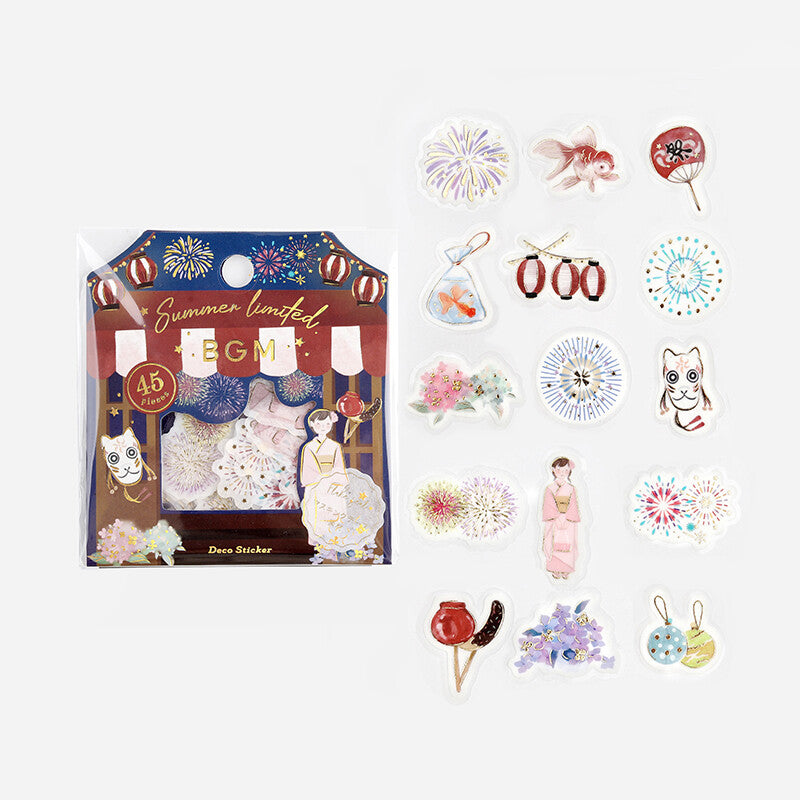 BGM Fireworks Display Summer Limited Flake Stickers - Paper Kooka Australia