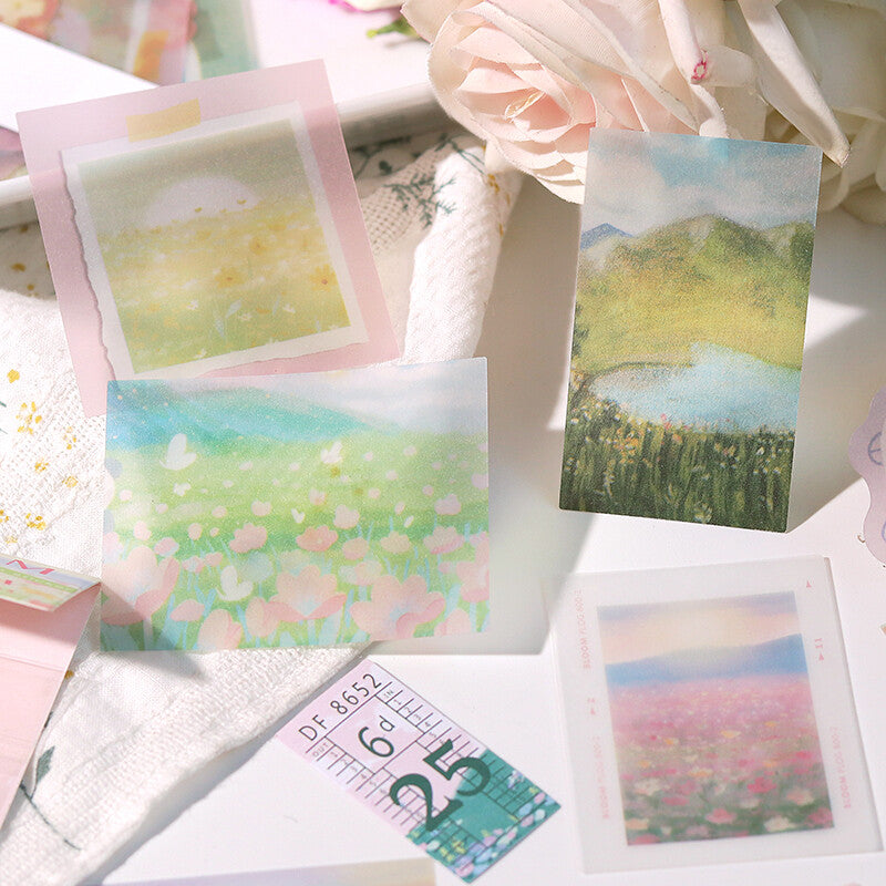 BGM Flower Garden Travel Diary Flake Stickers closeup - Paper Kooka Australia